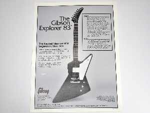 1983 Gibson Flying V 83 / Gibson Explorer 83 Dealer Sheet